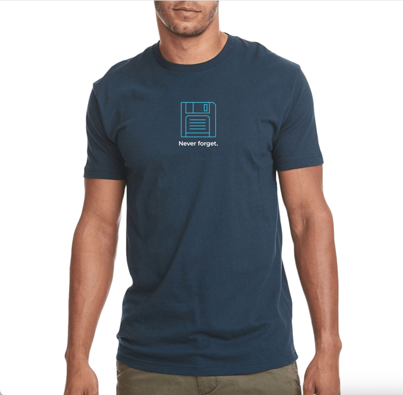 NinjaOne "Never forget" Floppy Disc T-Shirt
